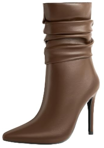 SICARE Stivali a metà polpaccio da donna con tacco alto a spillo stivali slouch punta punta cerniera laterale sexy moda stivaletti alla caviglia stivaletti impermeabili autunno inverno scarpe eleganti