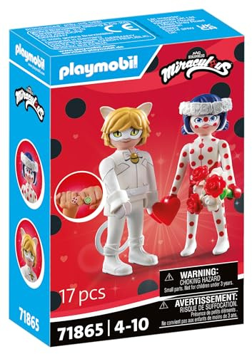 PLAYMOBIL | Miraculous | Ladybugs & Cat Noirs Hochzeit | Spielzeug ab 4 Jahren | Geschenk für Kinder | Fördert Kreativität & Rollenspiel | Detailreiches Set mit Figuren & Zubehör | 71865