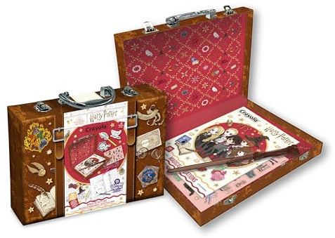 CRAYOLA - Harry Potter Magic Briefcase Creative Set with 30 Activity Sheets, Velvet Art, Stickers, Mini Pencils and Magic Wand, for Children from 3 Years, 35176