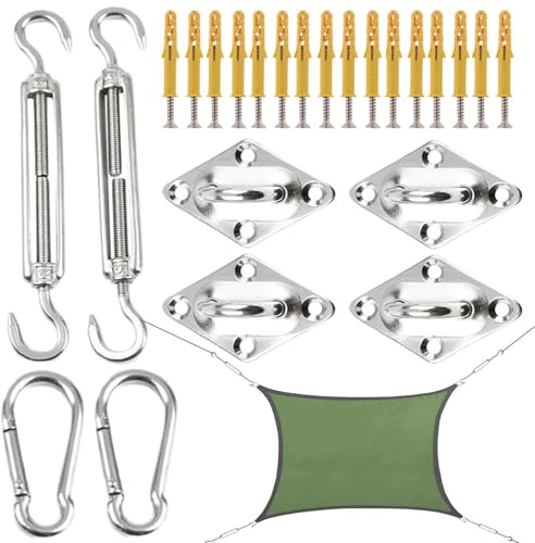 Kit de Hardware para Vela de Sombra, Hardware Estable para el Montaje, Accesorios de reparación, Herramientas de instalación, fijación de toldo de Alto Rendimiento para Sombra Solar