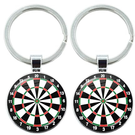 Hugwish Dart nyckelring, dartgåvor för män, pilkoppdekoration, för varaktigt nöje, darttillbehör, Silverton, M