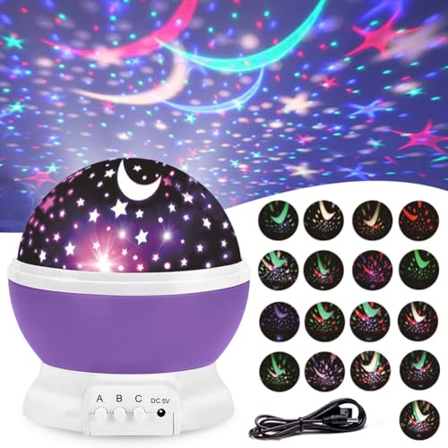 HATFRYF Starry Sky Lamp, Star Projector for Children, Night Light Kids Room Decor, Dimmable+Remote Star Projector, 360° Rotate Baby Night Light Kids Night Lights Projectors, Baby Gifts Newborn Toy