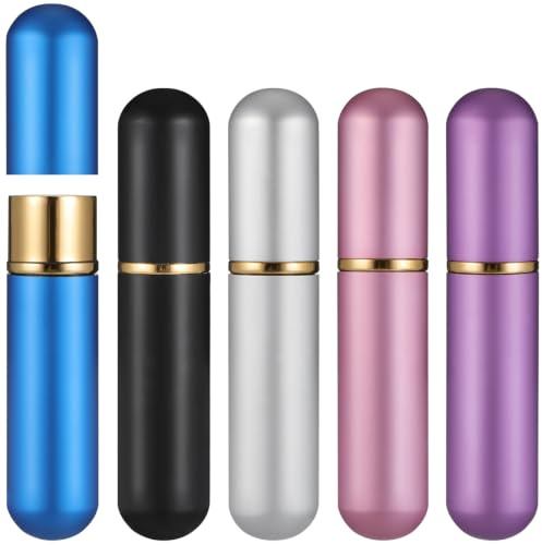 Ciieeo 5 Stück Aromatherapie Nasale Inhalatoren Set Mit Metallflasche Und Baumwoll-Dochten Für Ätherische Öle Persönliche Duftröhrchen in Zufälligen Farben 3.66X0.75X0.75In
