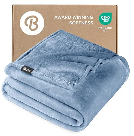 Bare Home Fleece Blanket - Full/Queen - Ultra-Soft Lightweight for Bed, Sofa, and Couch - Luxury Microplush - Cozy Warm Blanket (Full/Queen, Coronet Blue)
