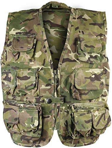 Kombat UK, Gilet tattico per Bambini, Bambino, Gilet, Tactical, British Terrain Pattern, 9-10 Anni