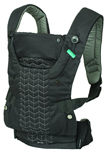 INFANTINO Upscale Verstellbare Babytrage Verschiedene Tragepositionen Baby Carrier, Schwarz