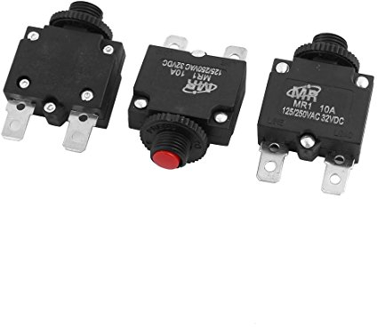 sourcing map 3stk MR1 AC 125V/250V DC 32V 10A Kreis Bremse Strom Überlastung Schutz DE de