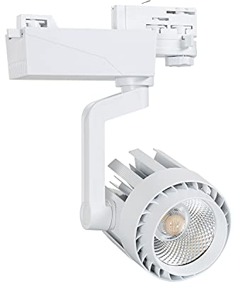 LEDKIA LIGHTING - Faretto LED Trifase 30W Dora | Luce 4000K Naturale | Flusso Luminoso 2400lm | Angolo 36º | Facile Installazione | Materiale Alluminio, Bianco, 1 Unità