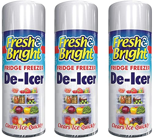 PEBBLE HUG 3 X 200ml Quick Ice Remover, Anti-Bacterial Fridge Freezer, De-Icer Spray, Genuine Fresh De-icer Spray, Fridge Cleaner, Essential Fridge Maintenance Solution