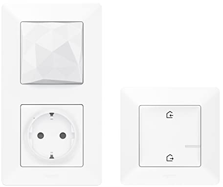 LEGRAND, Valena Life with Netatmo Starterpaket, Funk-Gateway m. schaltbarer Steckdose 16A (3680 W) & Master-Switch Kommen/Gehen, lokale Steuerung/per App/per Sprachbefehl (Alexa, Siri,..), 752196