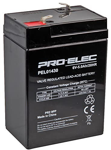 PRO ELEC PEL01430 5Ah 6V AGM Lead Acid Battery