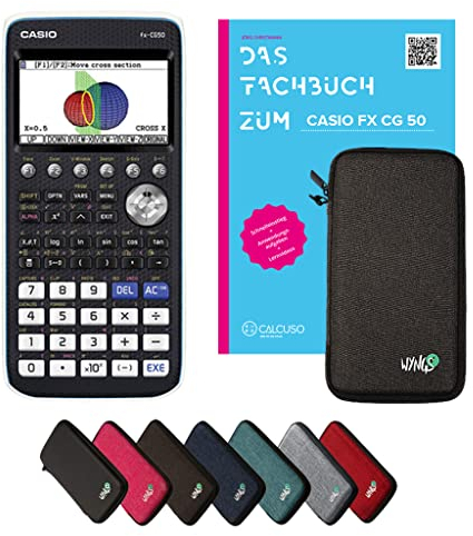 Casio fx-CG50 Incl. Funda Protectora Gris Oscuro y Libro especializado (92 páginas, DIN A4) – Calculadora gráfica – Smart Set (Alemán)