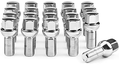 ZOFFI Lot de 20 boulons de roue chromés M14 x 1,5 - Remplacement pour Mercedes A/B/C/E/G/S-Klass - R12 SW17 - Longueur de la tige : 24 mm