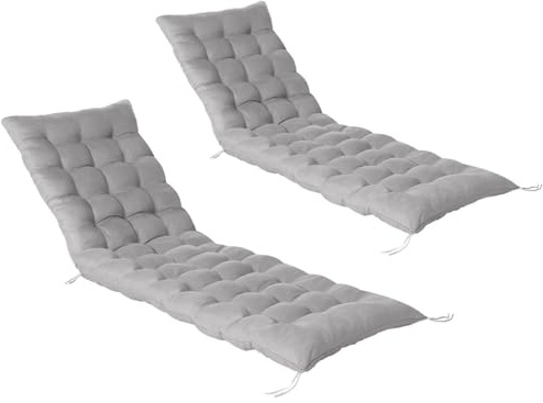 IDMarket - Lot de 2 Coussins universels de transat Adam 180 cm Gris