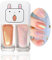 Pearl Pink Nail Polish Quick Dry Glitter Gel, 2 in 1 Mermaid Nail Varnish Set, Shimmer Long Lasting Glossy, Easy to Apply No Need Cure Chip Resistant Nail Varnishes DIY Nail Art, Gift for Women