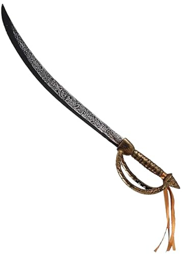 Lizzy 1 x Pirate Toy Sword/Cutlass (67.5cm) Reusable plastic | Long Antique Effect Swords World Book Day Halloween Pirate Fancy Dress Costume Accessory