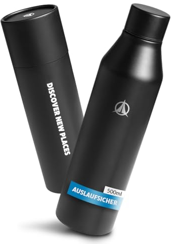 Terra Peak® Premium 500ml Edelstahl Trinkflasche doppelwandig, auslaufsicher [Kohlensäure geeignet] - Thermosflasche isoliert (hält 24h kalt 12h warm) - Sport- & Wasserflasche für Wandern & Fitness
