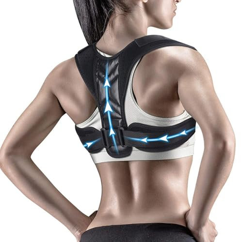 BKEPDY Correttore Postura Schiena Traspirante Supporto Spalle Regolabile Fascia Posturale Raddrizzaspalle Tutore Ortopedico Taglia L
