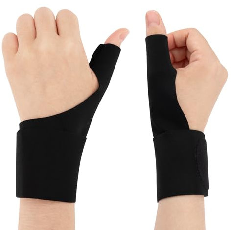 2 Stück Daumenbandage rechts und links, elastisch, Bandage für Rizoarthrose Hand, Handschuh zur Unterstützung des Handgelenks und des Daumens zur Linderung von Schmerzen und Verletzungen,