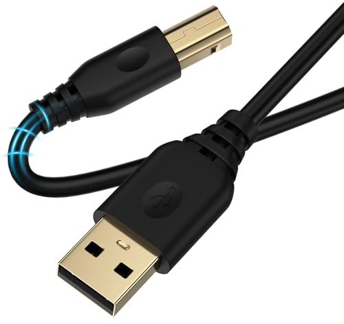 10FT USB Printer Cable,USB A to USB B Scanner Cable Printer Cord USB Type B High Speed printer cable Long MIDI CABLE for HP,Canon,Brother,Computer,Laptop,Dell,Epson,Lexmark,Xerox,Samsung,Digital Piano