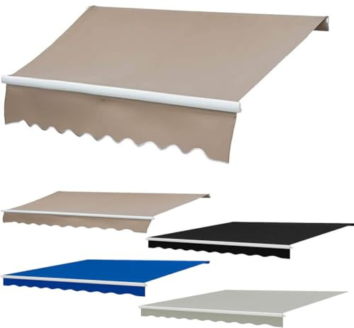 Lona para toldo Exterior, Tela de Repuesto para toldo, Tela Impermeable Ripstop, poliéster 320 g, Estructura no incluida,Camel,(8.2x6.5ft) 2.5x2m