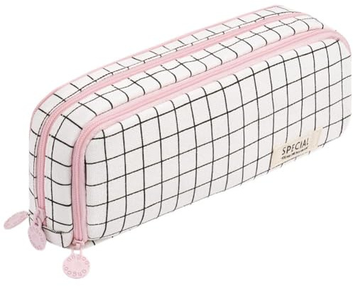 OFFCUP Trousse à Crayons, Sac à Crayons avec 3 Compartiments | Grande Capacité Trousse Scolaire pour Garcon Fille, Sac de Papeterie Organisateur pour Éclair Fourniture L'École, Treillis
