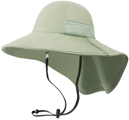 DRESHOW Sombrero de Sol Bebé Niños Children Breathable Bucket Hats UPF 50+ Ajustable Protección Solar Bucket Sombreros Gorra para Niños Niños Niñas