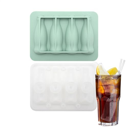 Isbricka med lock, Cola-flaskformad frysform, 15 x 11,6 x 4,61 x 4,65 cm, glassbricka, återanvändbar iskubstillverkare för cocktail, läskedryck, sommarfester