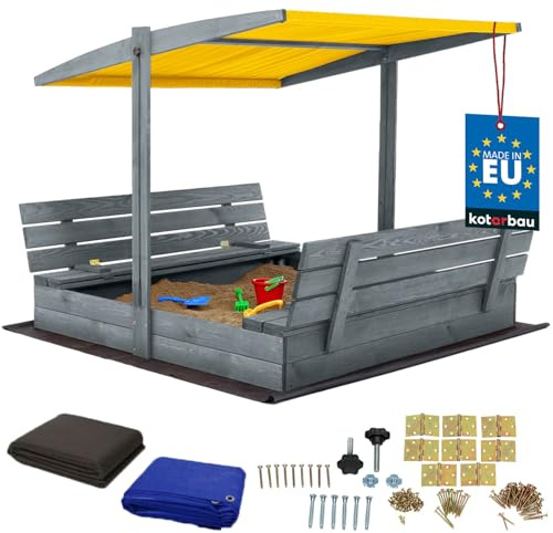 KOTARBAU® Sabbiera per Bambini, Legno di Pino, 140 x 140 cm