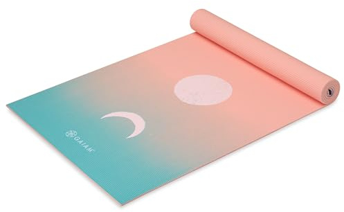 Gaiam Yogamatte – Premium-6 mm Druck, extra dick, rutschfeste Trainings- und Fitnessmatte für alle Arten von Yoga, Pilates und Bodentraining (L x B x T): 172 x 61 x 6 mm