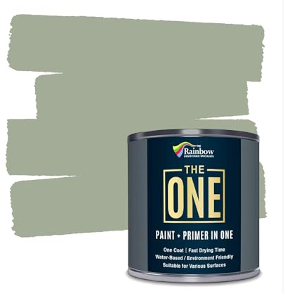 The ONE All-In-One Paint & Primer - Sage Green Satin, 250 ml | Multi-Surface 1 Coat Formula | Easy Indoor & Outdoor Decorating for Home & Garden Wall, Floors, Furniture | Durable, Water-Based, Low VOC