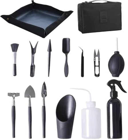 Grtheenumb bonsaiträd kit | verktygssats 15 st/set mini handhållen bonsaiträd professionell transplantation bevattning trimning trädgårdsverktyg för växtvård