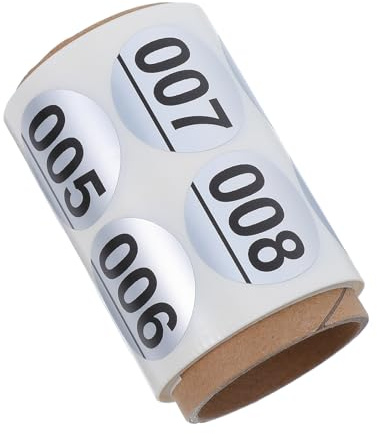 Ipetboom 1 Roll Consecutive Number Stickers 001-200 Self-Adhesive Small Round Inventory Labels 3Cm for Storage Box Organizing and Toolbox Classification