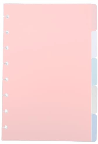 Healvian Separadores para Carpeta de 5 Piezas, Divisores de Índice de Plástico Pp, Tamaño 5.5 X 8.5 Pulgadas, Pestañas de Clasificación de 5 Colores, Organizadores para Oficina y Escuela