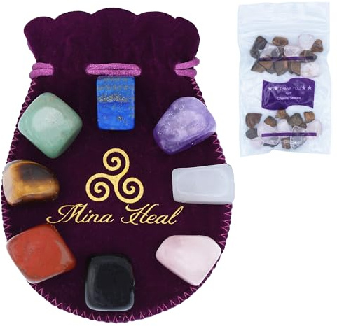 Mina Heal 8 st helande kristaller/chakrastenar/kristallset för kristallhelande, meditation, helande kristallgåvor, andliga gåvor, avkoppling, dekor