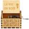 Demiawaking Carillon a Manovella in Legno Vintage Scatola Musicale Intagliato Music Box Ornamento Regalo per Compleanno, Natale, Valentine's Day (La Vie en Rose 2)