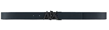 ARMANI EXCHANGE Cintura Reversibile Con Piastra A Cerniera Con Logo, Cintura, Uomo, Navy/Truffle, S