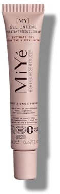 MiYé | Gel intime femme bio | Gel aloe vera avec acide hyaluronique et pre & postbiotiques flore intime | Hydrate et rééquilibre le pH physiologique | Adapté en lubrifiant intime | 20 ml