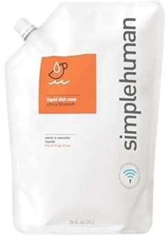 simplehuman 1L Citrus Blossom Washing Up Liquid Dish Soap, Hypoallergenic (DEA, Sulphate and Paraben Free), Biodegradable, Liquid Soap Dispenser Compatible