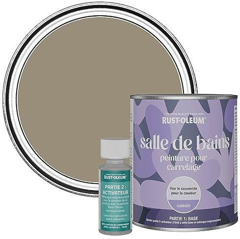 Rust-Oleum Brown Water-Resistant Bathroom Tile Paint in Satin Finish - Café Luxe 750ml