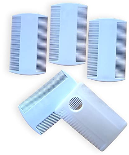 Pettine per pidocchi e lendini, ideale per bambini e adulti. Kit di 2 pettinini in acciaio inox e 2 pettinino bifacciali in plastica, confezione da 4. Trattamento naturale, denti fini. Antipidocchi