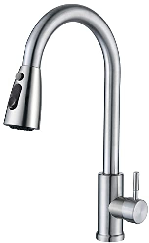 Cieex Grifo Cocina Extraible Grifo Cocina Fregadero Con 3 Modos De Agua Grifo De Cocina Giratorio A 360° Juego Completo Torneira Cozinha Fácil Instalación Acero Inoxidable