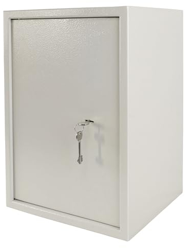 SUBTLETY Cassaforte per mobili, 35 x 50 x 31 cm, con serratura a doppia barba e 2 chiavi, cassaforte da parete per contanti, oggetti di valore, per casa, hotel (XL)