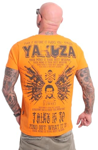 Yakuza Herren Best Weapon T-Shirt, Orange Popsicle, XL