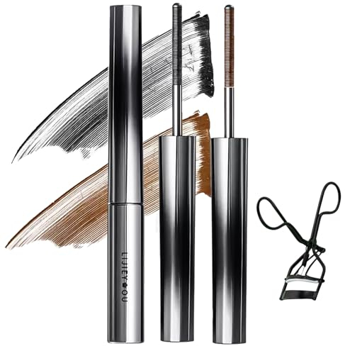 2 Stück Judy Doll Curling Iron Mascara,Metal Mascara,Judy Doll Mascara,Judy Doll Iron Mascara,Langanhaltend,WischUnd Klumpenfrei Für Glatte,Ultra-Sexy,Nach Oben Geschwungene Wimpern (Schwarz Braun)