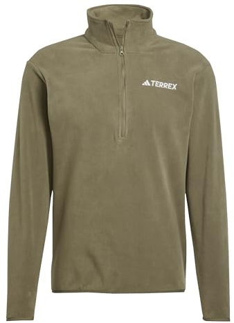 adidas Herren Terrex Multi Essentials Half Zip Fleece Jacket, Olive strata, S