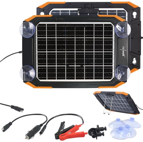 revolt Solarpanel Auto: Bifaziales Solar-Ladegerät für Kfz-/Wohnmobil-Batterien, 12 V, 13 Watt (Solar Batterieladegerät, Auto, Ladegeräte Autobatterien)