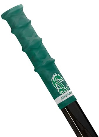 ROCKETGRIP Poignée sport pour crosse de hockey sur glace - Poignées en caoutchouc - Accessoire de hockey pour adultes et enfants (Olympia Dragons, Green, Junior/Jeune)