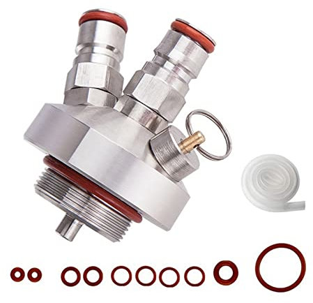 LCQSYE bierbrauset Mini Growler Tap Dispenser, mit 12-Zoll-Schlauch für 2L/3.6L/5L Homebrew Beers Tool Druckminderer