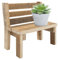 Spetebo Banco decorativo en miniatura de madera, 23 x 21 cm, banco de flores pequeño natural, decoración de jardín, mini banco de madera, soporte para flores, banco de plantas
